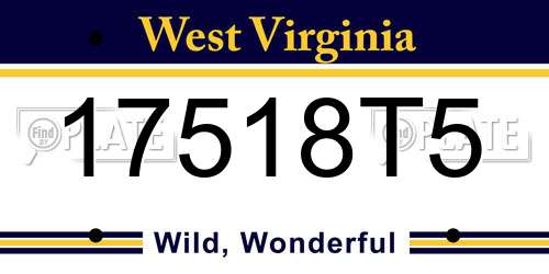 17518T5 West Virginia License Plate