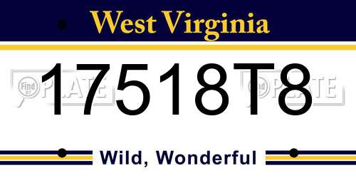 17518T8 West Virginia License Plate