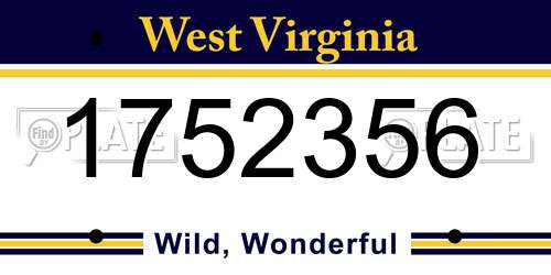 1752356 West Virginia License Plate