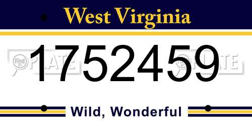 1752459 West Virginia License Plate