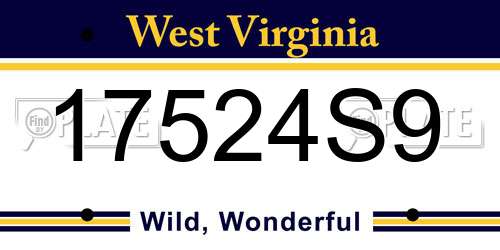17524S9 West Virginia License Plate