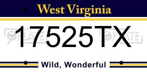 17525TX West Virginia License Plate
