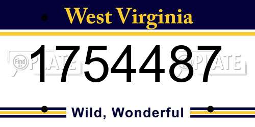 1754487 West Virginia License Plate
