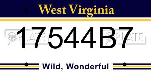 17544B7 West Virginia License Plate