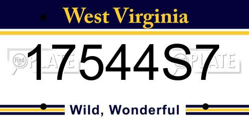 17544S7 West Virginia License Plate