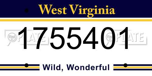 1755401 West Virginia License Plate
