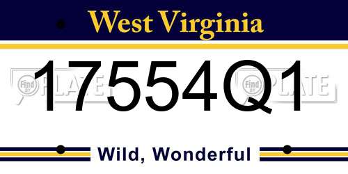 17554Q1 West Virginia License Plate