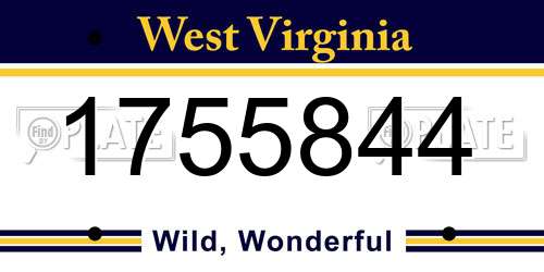 1755844 West Virginia License Plate