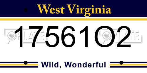 17561O2 West Virginia License Plate