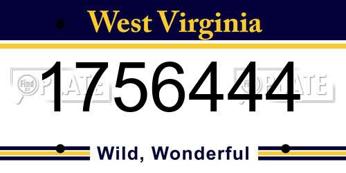 1756444 West Virginia License Plate