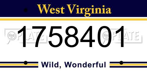 1758401 West Virginia License Plate