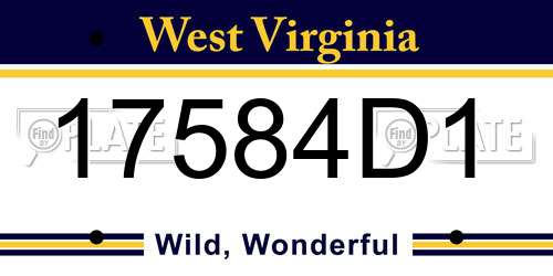 17584D1 West Virginia License Plate