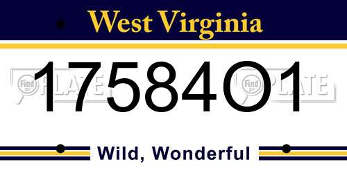 17584O1 West Virginia License Plate