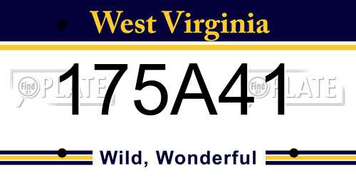 175A41 West Virginia License Plate