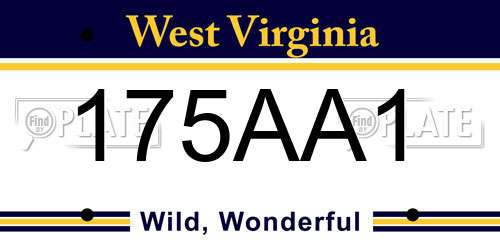 175AA1 West Virginia License Plate