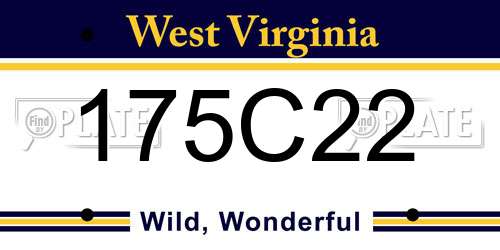 175C22 West Virginia License Plate