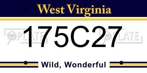 175C27 West Virginia License Plate
