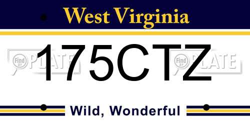 175CTZ West Virginia License Plate