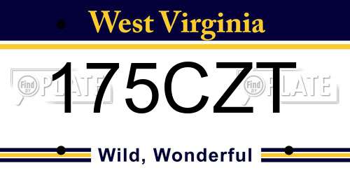 175CZT West Virginia License Plate