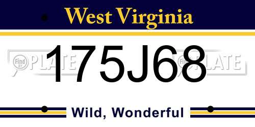175J68 West Virginia License Plate