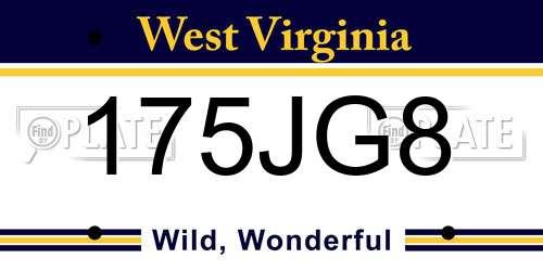 175JG8 West Virginia License Plate