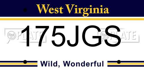 175JGS West Virginia License Plate