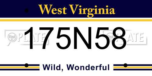 175N58 West Virginia License Plate