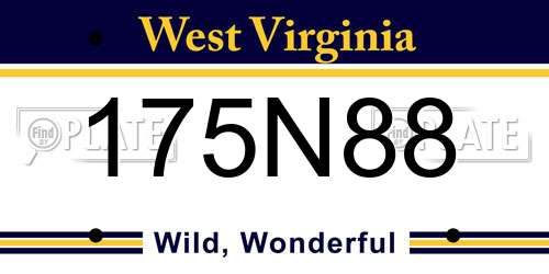 175N88 West Virginia License Plate