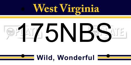 175NBS West Virginia License Plate