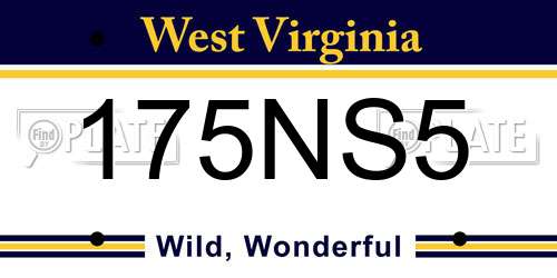 175NS5 West Virginia License Plate