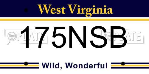 175NSB West Virginia License Plate