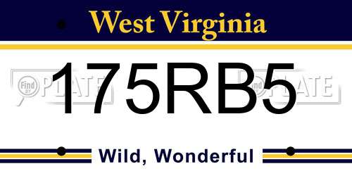 175RB5 West Virginia License Plate