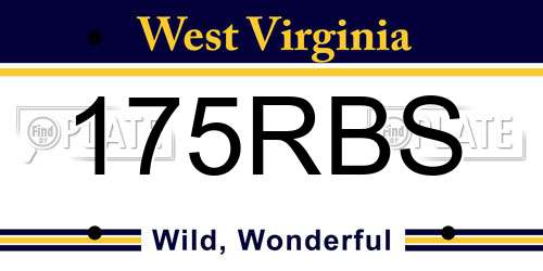 175RBS West Virginia License Plate