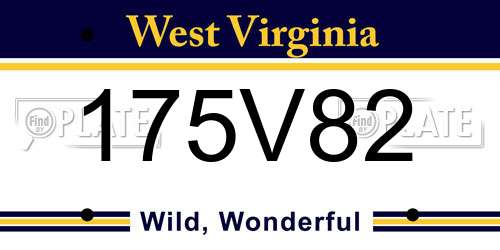 175V82 West Virginia License Plate
