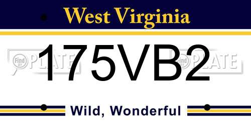 175VB2 West Virginia License Plate