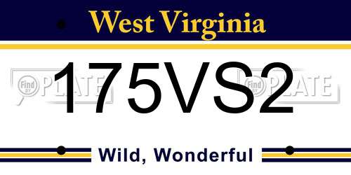 175VS2 West Virginia License Plate