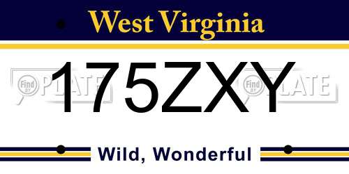 175ZXY West Virginia License Plate