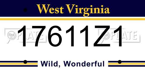 17611Z1 West Virginia License Plate