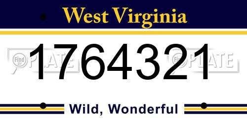1764321 West Virginia License Plate