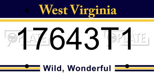 17643T1 West Virginia License Plate