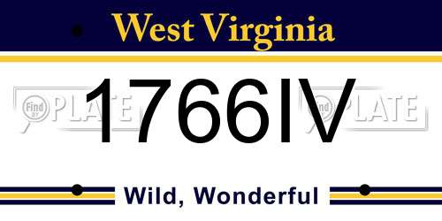 1766IV West Virginia License Plate