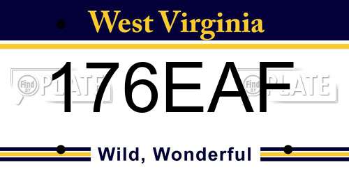 176EAF West Virginia License Plate