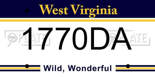 1770DA West Virginia License Plate