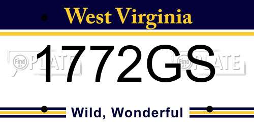 1772GS West Virginia License Plate