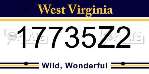 17735Z2 West Virginia License Plate