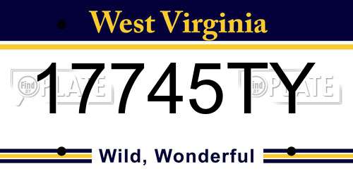 17745TY West Virginia License Plate