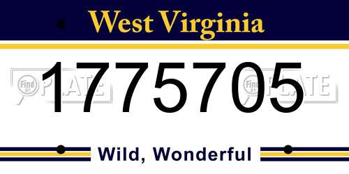 1775705 West Virginia License Plate