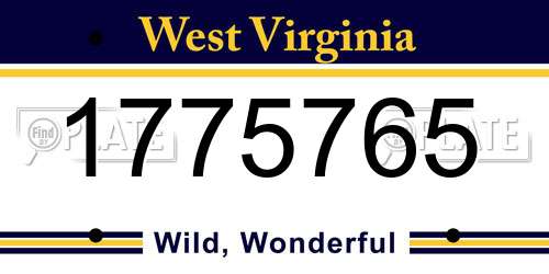 1775765 West Virginia License Plate