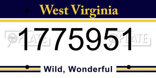 1775951 West Virginia License Plate