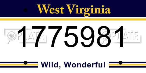 1775981 West Virginia License Plate